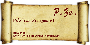 Pósa Zsigmond névjegykártya